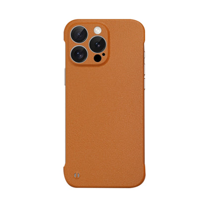 For iPhone 12 Pro Frameless Litchi Texture PC Phone Case(Orange) by bashfashion