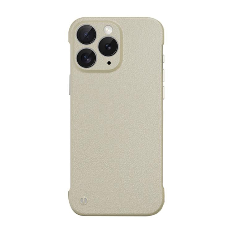 For iPhone 11 Pro Max Frameless Litchi Texture PC Phone Case(Light Yellow) by bashfashion