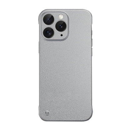 For iPhone 11 Pro Frameless Litchi Texture PC Phone Case(Titanium Silver) by bashfashion