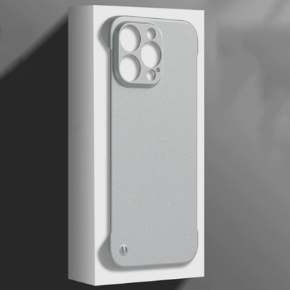 For iPhone 13 Pro Frameless Litchi Texture PC Phone Case(Light Yellow) by bashfashion