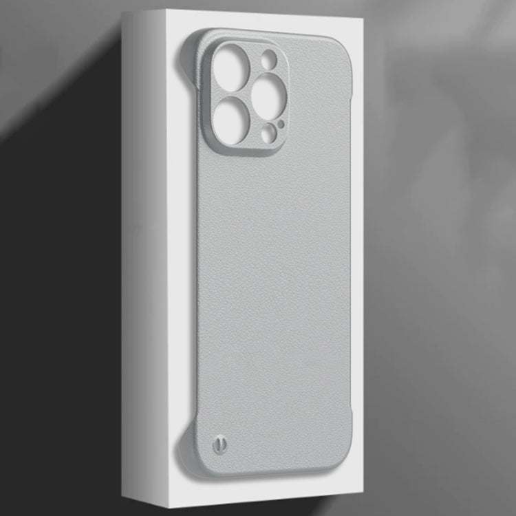 For iPhone 14 Pro Frameless Litchi Texture PC Phone Case(Orange) by bashfashion