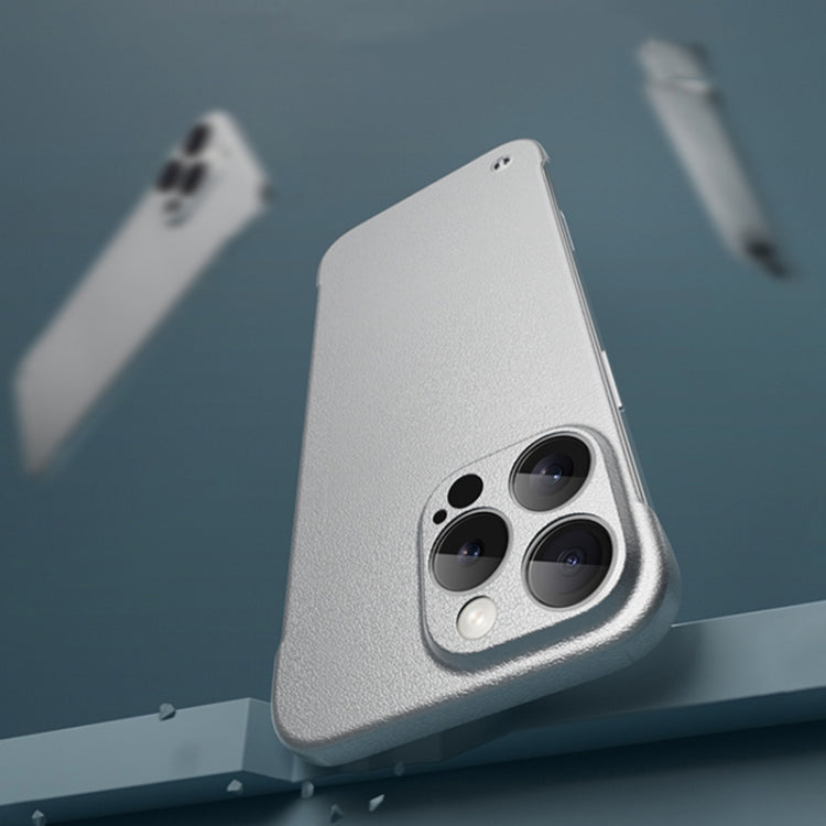 For iPhone 16 Plus Frameless Litchi Texture PC Phone Case(Orange) by bashfashion