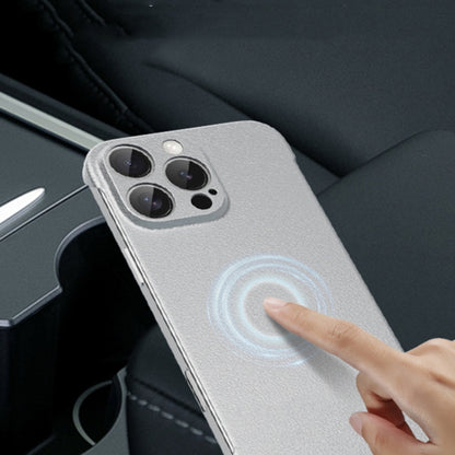 For iPhone 15 Pro Max Frameless Litchi Texture PC Phone Case(Orange) by bashfashion