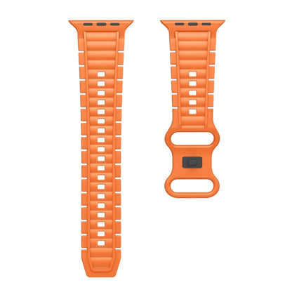 For Apple Watch 46mm / 49mm / 45mm / 44mm Crawler Splayed 8-shaped Buckle Silicone Watch Band(Orange) by bashfashion