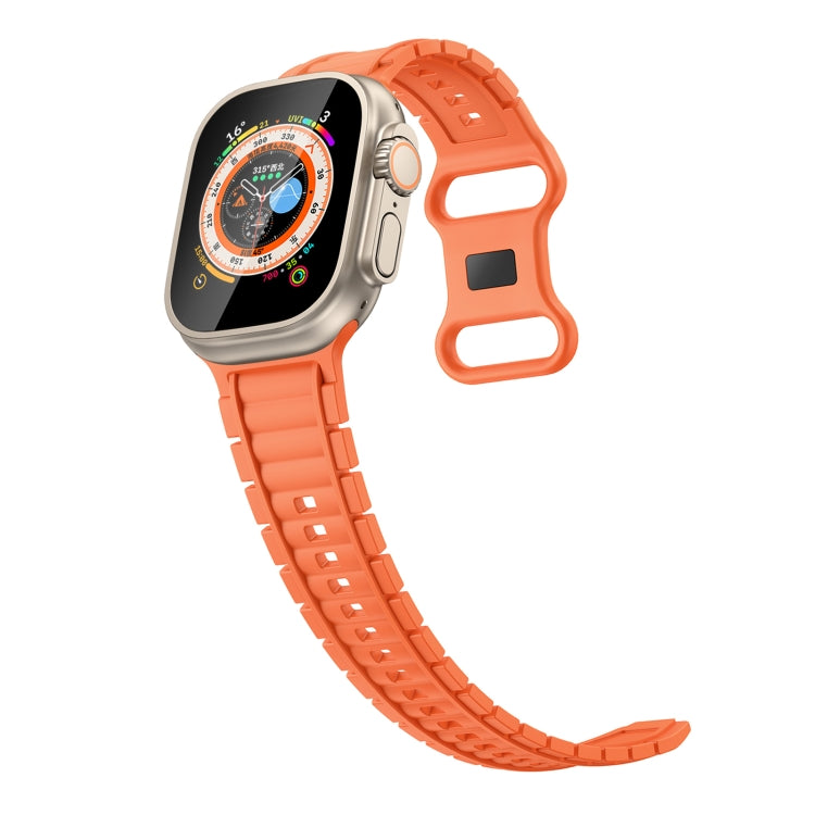 For Apple Watch 46mm / 49mm / 45mm / 44mm Crawler Splayed 8-shaped Buckle Silicone Watch Band(Orange) by bashfashion