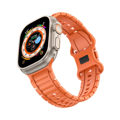 For Apple Watch 46mm / 49mm / 45mm / 44mm Crawler Splayed 8-shaped Buckle Silicone Watch Band(Orange) by bashfashion
