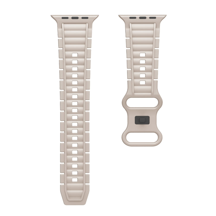 For Apple Watch 46mm / 49mm / 45mm / 44mm Crawler Splayed 8-shaped Buckle Silicone Watch Band(Starlight) by bashfashion