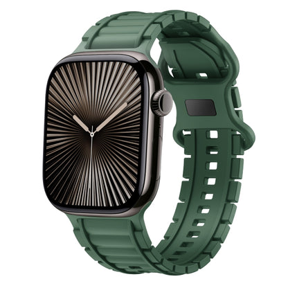 For Apple Watch 42mm / 41mm / 40mm / 38mm Crawler Splayed 8-shaped Buckle Silicone Watch Band(Army Green) by bashfashion