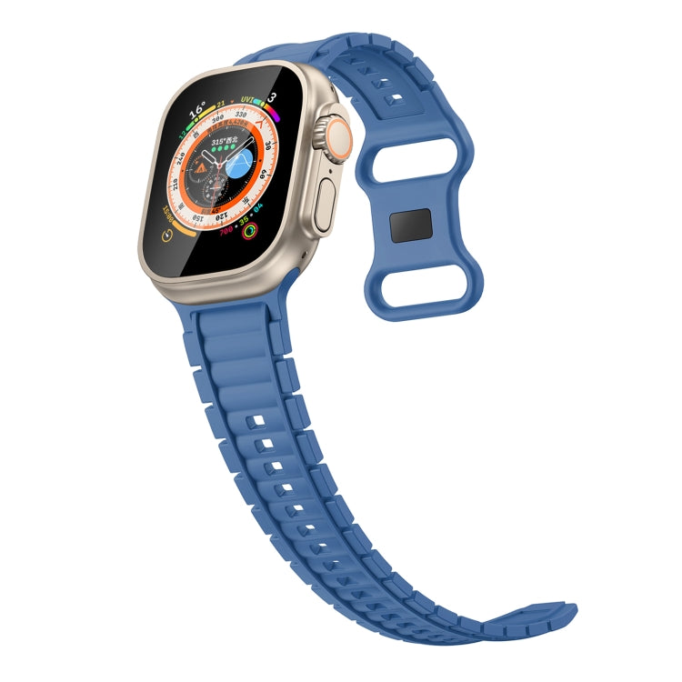 For Apple Watch 42mm / 41mm / 40mm / 38mm Crawler Splayed 8-shaped Buckle Silicone Watch Band(Light Blue) by bashfashion