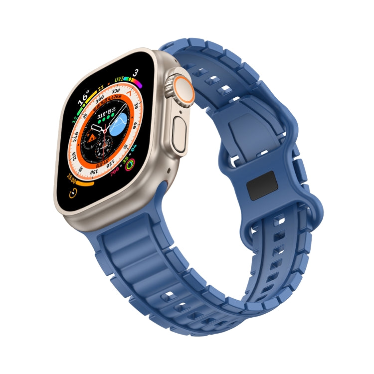 For Apple Watch 42mm / 41mm / 40mm / 38mm Crawler Splayed 8-shaped Buckle Silicone Watch Band(Light Blue) by bashfashion