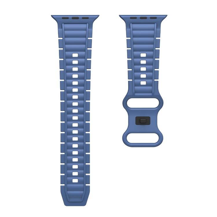 For Apple Watch 42mm / 41mm / 40mm / 38mm Crawler Splayed 8-shaped Buckle Silicone Watch Band(Light Blue) by bashfashion