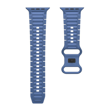 For Apple Watch 42mm / 41mm / 40mm / 38mm Crawler Splayed 8-shaped Buckle Silicone Watch Band(Light Blue) by bashfashion