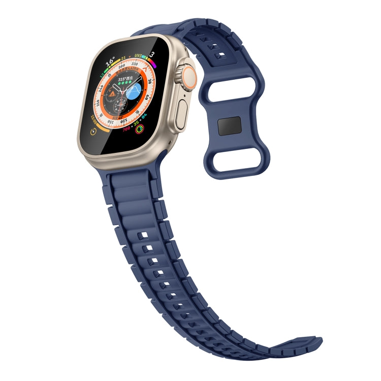 For Apple Watch 42mm / 41mm / 40mm / 38mm Crawler Splayed 8-shaped Buckle Silicone Watch Band(Blue) by bashfashion