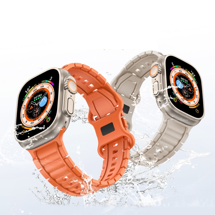 For Apple Watch 42mm / 41mm / 40mm / 38mm Crawler Splayed 8-shaped Buckle Silicone Watch Band(Black) by bashfashion