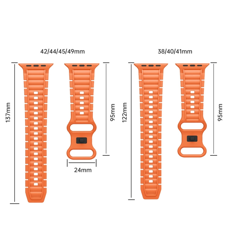 For Apple Watch 46mm / 49mm / 45mm / 44mm Crawler Splayed 8-shaped Buckle Silicone Watch Band(Starlight) by bashfashion