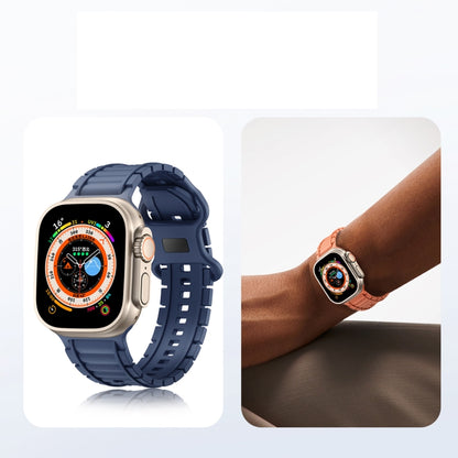 For Apple Watch 46mm / 49mm / 45mm / 44mm Crawler Splayed 8-shaped Buckle Silicone Watch Band(Starlight) by bashfashion