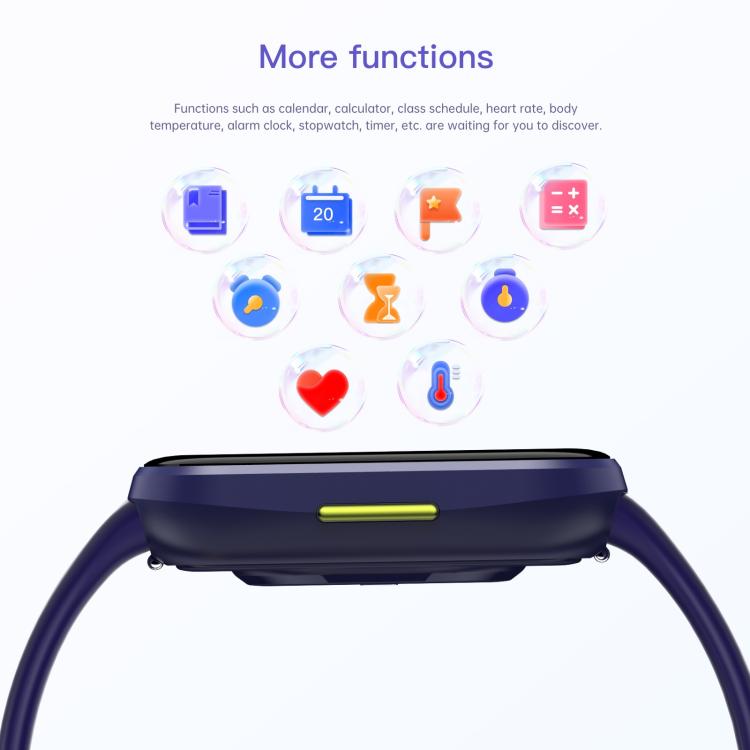 Wish 6 1.69 inch TFT Color Screen IP68 Waterproof Children Companion Smart Watch(Purple) by bashfashion