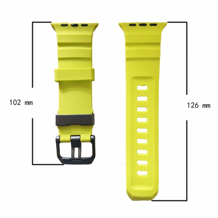 For Apple Watch 46mm / 49mm / 45mm / 44mm Wild Path Grey Buckle Thickened Silicone Watch Band(Orange) by bashfashion