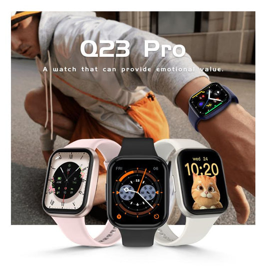 Q23 Pro 1.83 inch Color Screen IP68 Waterproof Bluetooth Call Smart Watch, Support Health Monitoring(Pink) by bashfashion