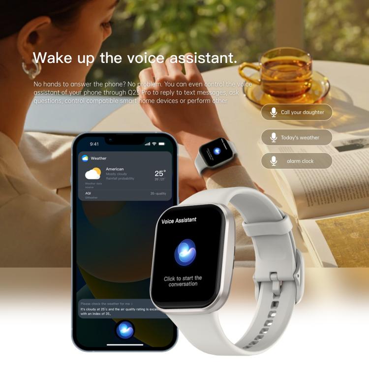 Q23 Pro 1.83 inch Color Screen IP68 Waterproof Bluetooth Call Smart Watch, Support Health Monitoring(Black) by bashfashion