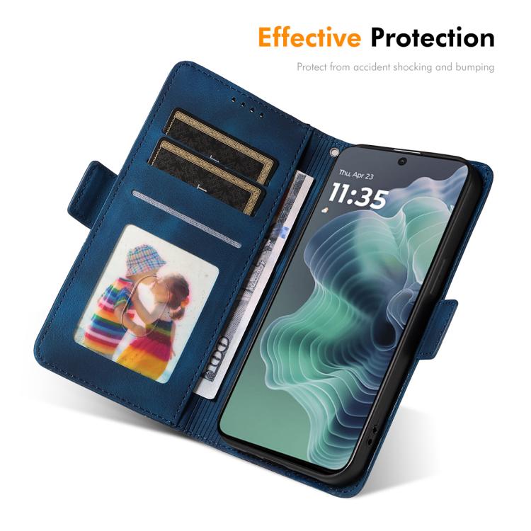 For Motorola Moto G35 ENKAY Embossed Rhombus Starry Leather Phone Case with Screen Film(Green) by ENKAY