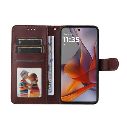 For Motorola Moto G75 ENKAY Card Wallet Calf Texture Leather Phone Case with Screen Film(Pink) by ENKAY