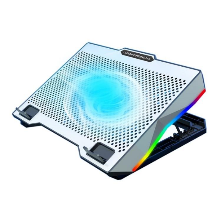 S601 RGB Light Notebook Cooler Adjustable Height Gaming Laptop Cooling Pad by bashfashion