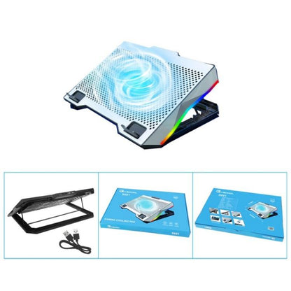 S601 RGB Light Notebook Cooler Adjustable Height Gaming Laptop Cooling Pad by bashfashion
