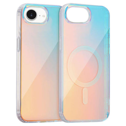 For iPhone 16e Laser Engraved Texture MagSafe Phone Case(Red Light) by bashfashion