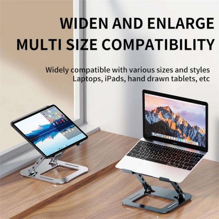 J30 Portable Desktop Adjustable Foldable Alloy Steel Laptop Cooling Stand(Grey) by bashfashion
