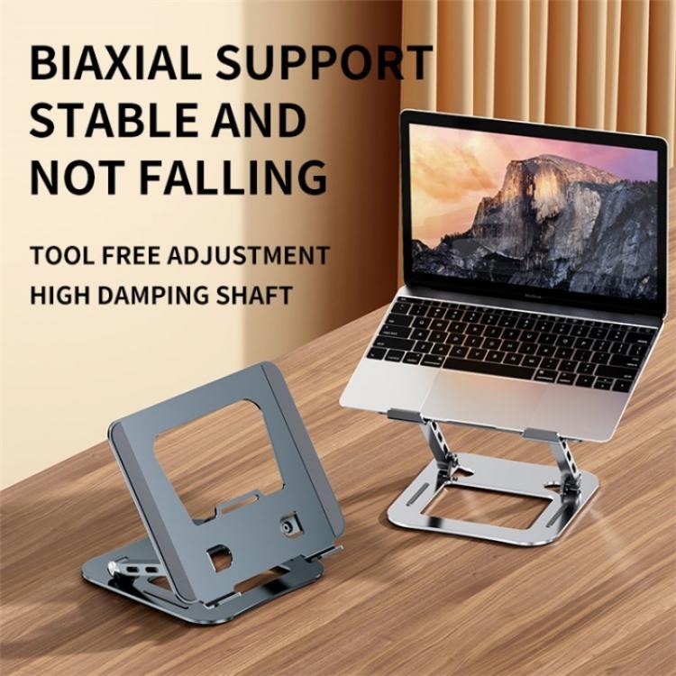 J30 Portable Desktop Adjustable Foldable Alloy Steel Laptop Cooling Stand(Silver) by bashfashion