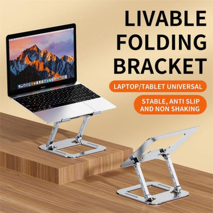 J30 Portable Desktop Adjustable Foldable Alloy Steel Laptop Cooling Stand(Silver) by bashfashion