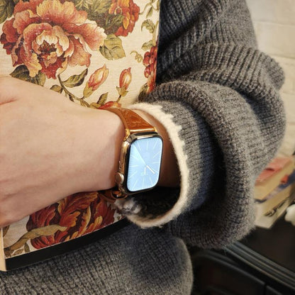 For Apple Watch 42mm / 41mm / 40mm / 38mm Heart-Shaped Embossed Leather Watch Band(Brown) by bashfashion