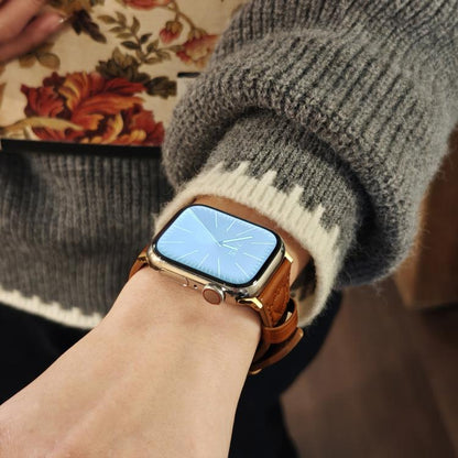 For Apple Watch 46mm / 49mm / 45mm / 44mm Heart-Shaped Embossed Leather Watch Band(Vintage Green) by bashfashion