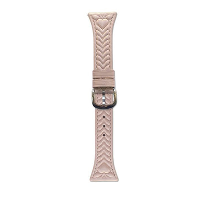For Huawei Watch GT5 Pro 42mm Heart-Shaped Embossed 18mm Leather Watch Band(Pink) by bashfashion