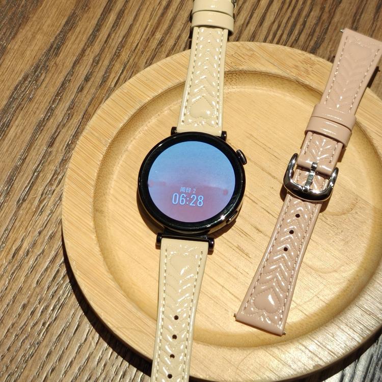 For Huawei Watch GT5 Pro 42mm Heart-Shaped Embossed 18mm Leather Watch Band(Pink) by bashfashion