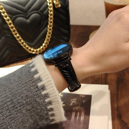 For Honor Watch ES 20mm Heart-Shaped Embossed Leather Watch Band(Black) by bashfashion