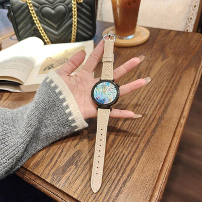 For Honor Watch ES 20mm Heart-Shaped Embossed Leather Watch Band(Apricot) by bashfashion