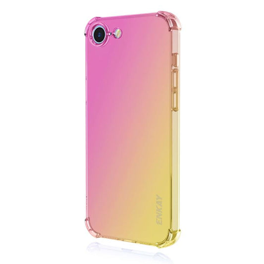 For iPhone 16e ENKAY Hat-Prince Gradient Airbag TPU Phone Case(Pink Gold) by ENKAY