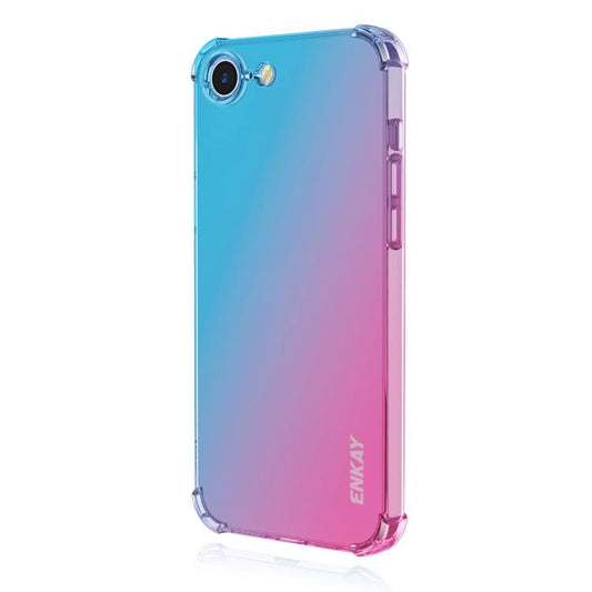 For iPhone 16e ENKAY Hat-Prince Gradient Airbag TPU Phone Case(Blue Pink) by ENKAY