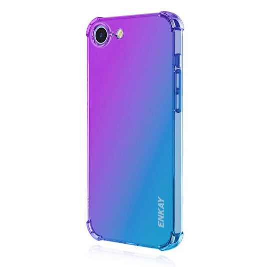 For iPhone 16e ENKAY Hat-Prince Gradient Airbag TPU Phone Case(Purple Blue) by ENKAY