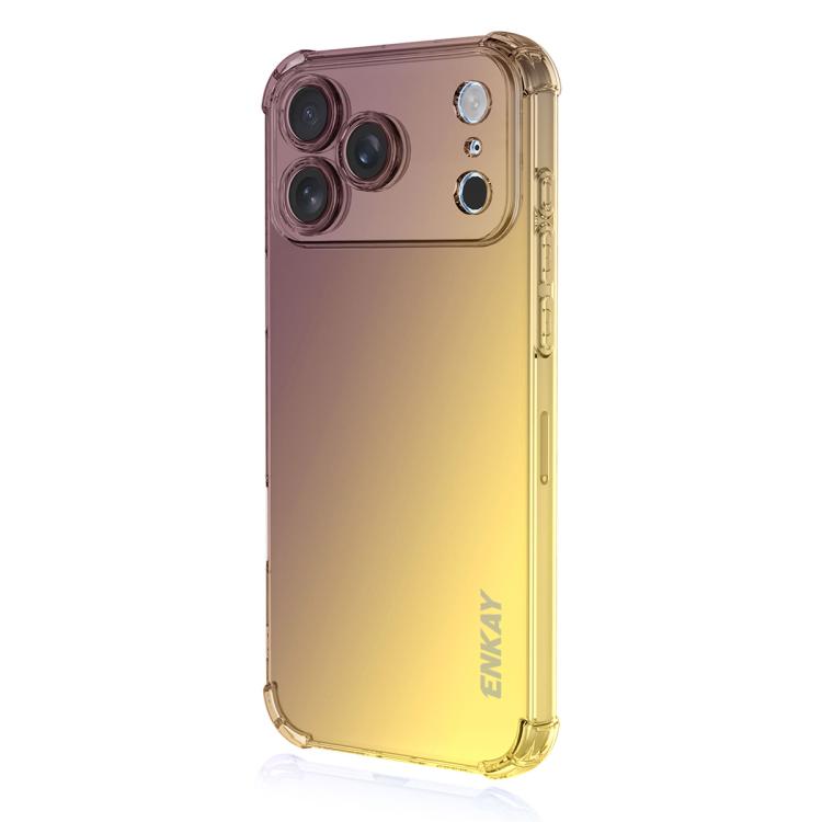 For iPhone 17 Pro Max ENKAY Hat-Prince Gradient Airbag TPU Phone Case(Purple Gold) by ENKAY