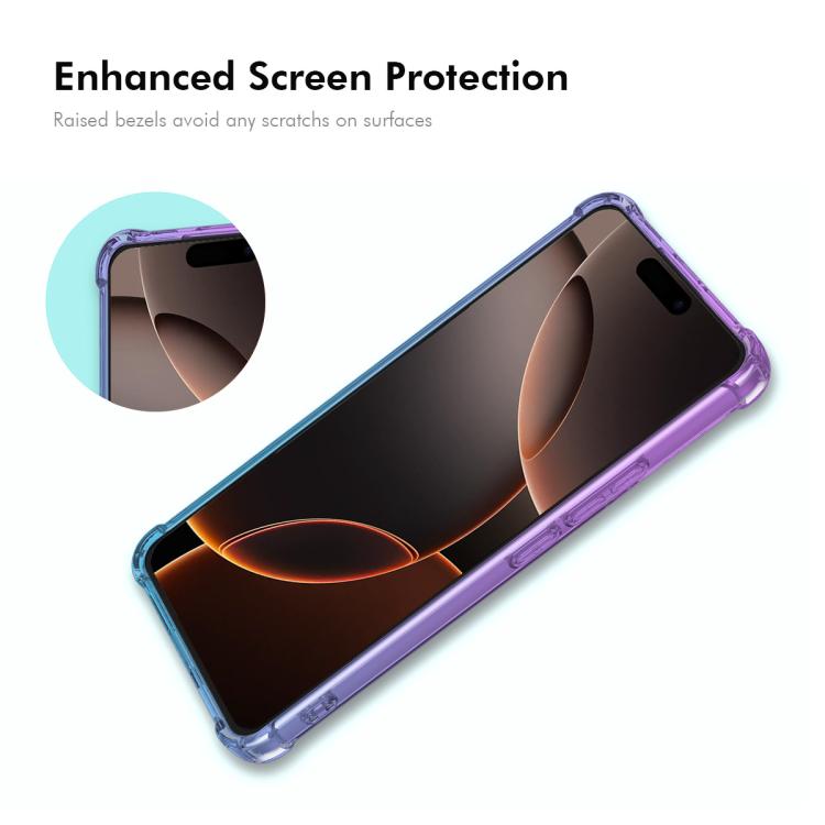 For iPhone 17 Pro Max ENKAY Hat-Prince Gradient Airbag TPU Phone Case(Purple Blue) by ENKAY