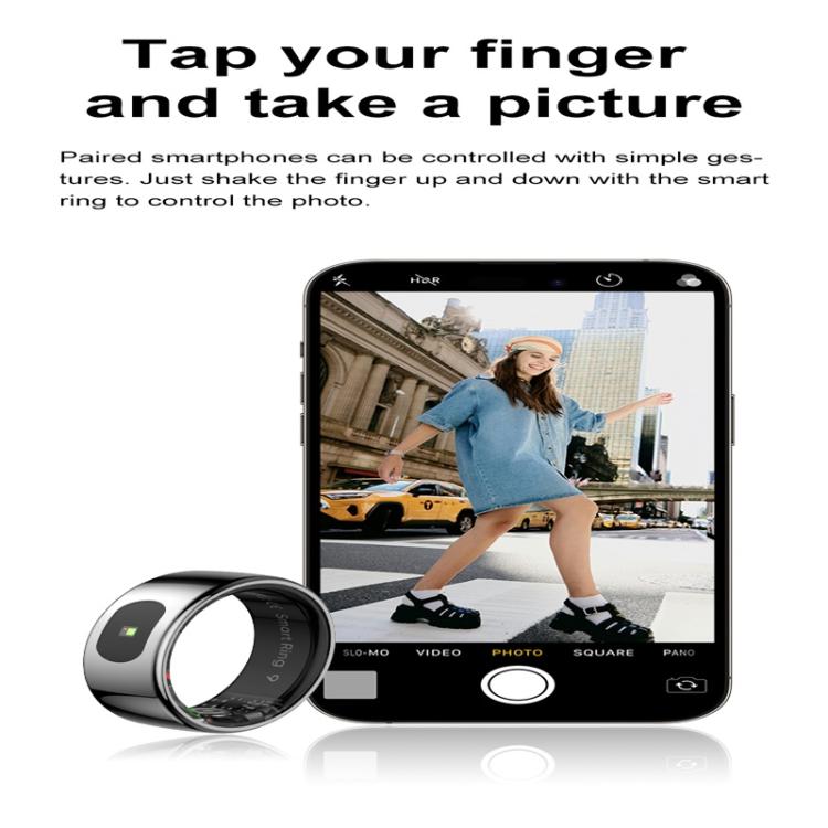 R08 SIZE 11 Smart Ring, Support Heart Rate / Blood Oxygen / Sleep / Multiple Sports Modes(Silver) by bashfashion
