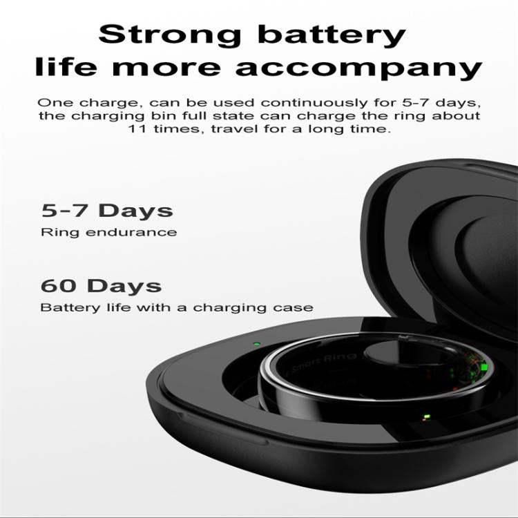 R08 SIZE 11 Smart Ring, Support Heart Rate / Blood Oxygen / Sleep / Multiple Sports Modes(Black) by bashfashion