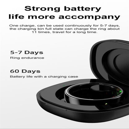 R08 SIZE 12 Smart Ring, Support Heart Rate / Blood Oxygen / Sleep / Multiple Sports Modes(Black) by bashfashion