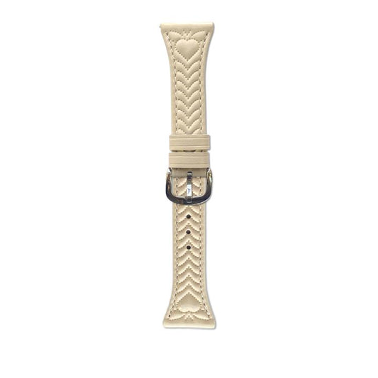 For Redmi Watch 5 Active Heart-Shaped Embossed 22mm Leather Watch Band(Apricot) by bashfashion