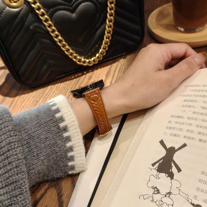 For Redmi Watch 5 Active Heart-Shaped Embossed 22mm Leather Watch Band(Brown) by bashfashion