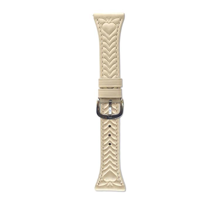For Amazfit Bip 5 / GTR 4 Heart-Shaped Embossed 22mm Leather Watch Band(Apricot) by bashfashion
