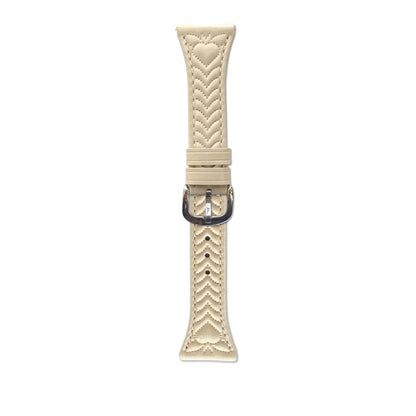 For Amazfit Bip 5 / GTR 4 Heart-Shaped Embossed 22mm Leather Watch Band(Apricot) by bashfashion